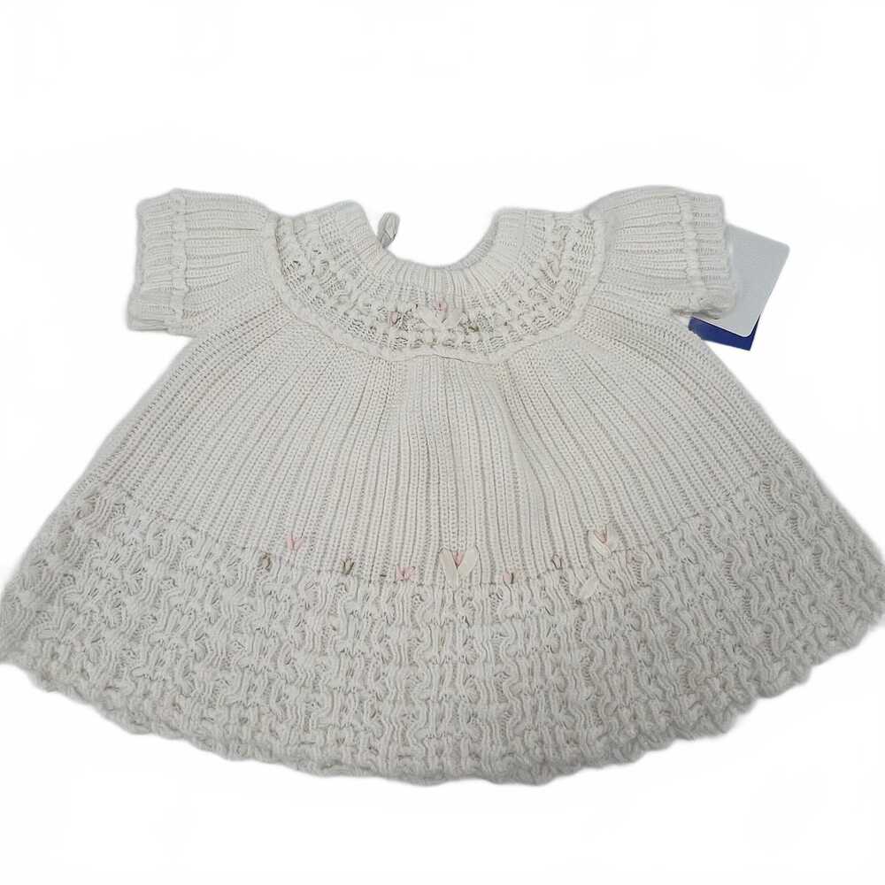 Meier & Frank Co White KnitDress for Kids | Short Dress, Made in Greece, OS Baby